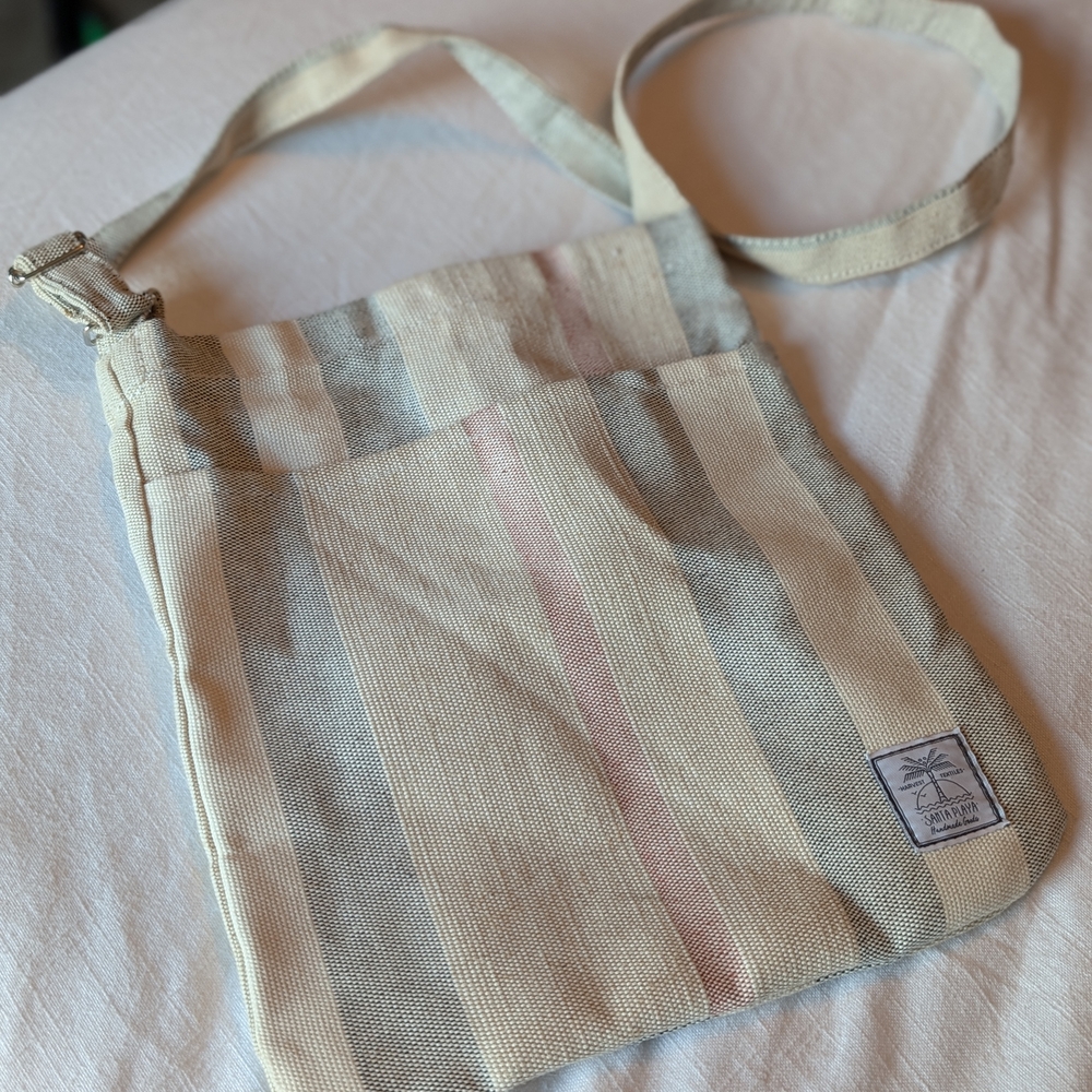 Santa Playa Organic Handmade In Guatamala Artisan canvas Tote Bag